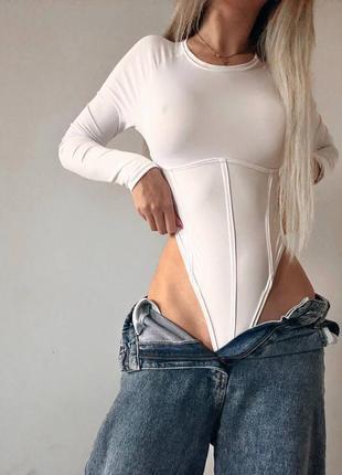 Базовые боди с имитацией корсета