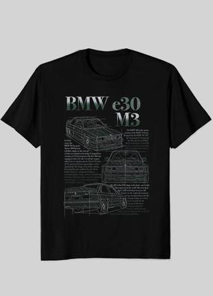 Чорная футболка з принтом bmw