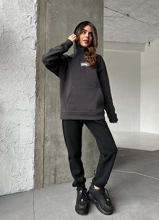 Brooklyn костюм теплый на флисе женский комплект худи и штаны базовый зимний