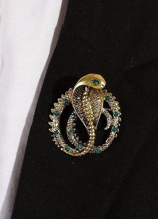 Брошь кобная змея брошь с камушками пен заколка
