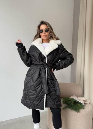 Жіноча зимова стильна тепла куртка