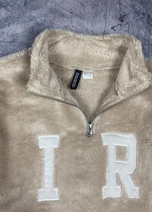 Кофта свитшот пушистый бежевая от h&amp;m 4
