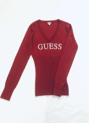 Эффектный красный свитер guess