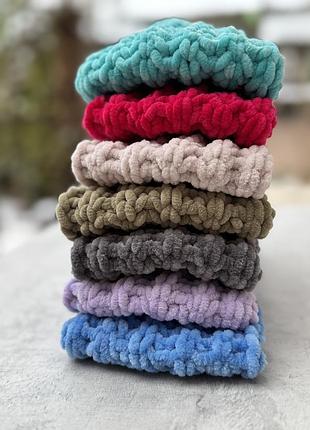 Набір плюшевий рукавички сірі молочні мітенки митенки велюровые8 фото