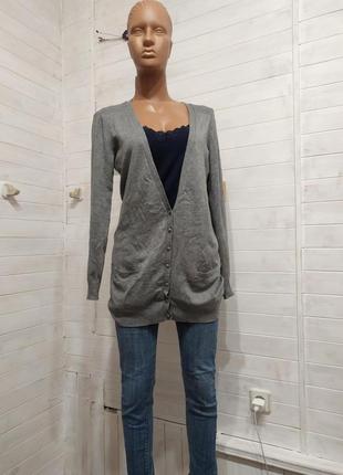 Удлиненная мягенькая кофта с карманами