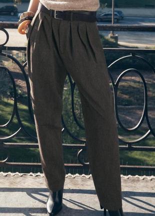 Брюки женские коричневые zara new2 фото