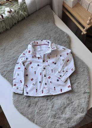 Рубашка новогодняя на мальчика 18-24 месяца 92 см