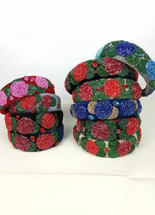 Обруч ободок ручная работа украшение на волосы голову обідок hand made