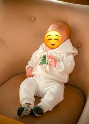 Костюмчик святковий з ялинкою на флісі 3-6міс.