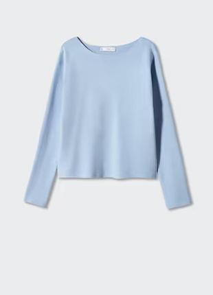 Тонкий светр із коміром блакитний жіночий mango розмір xl