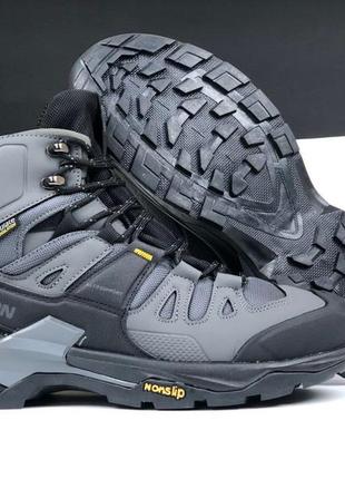 Ботинки salomon than x ultra 4 mid widestarx серые с черным