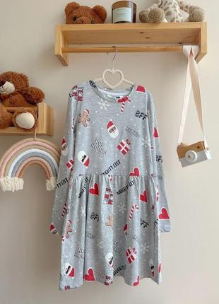 Новогодняя🤩 коттоновое платье 5,6 рочков