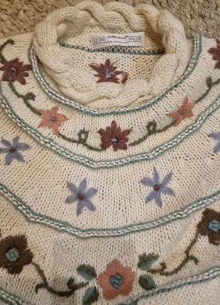 Редкий винтажный свитер 80-90х годов с вышивкой гонконг