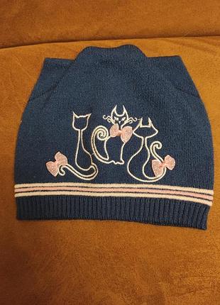 Шапка с ушками для девочки