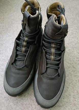 Kроссовки оригинальные стильные хайтопы ecco biom yak leather exostrike m gore-tex, made in portugal