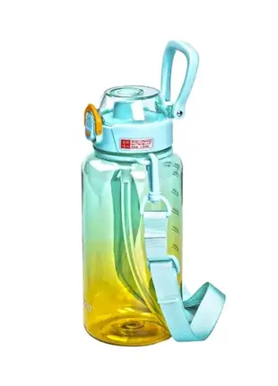 Бутылка для воды спортивная 1 л с мундштуком и ремешком, мятный