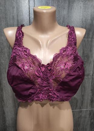 95j мягкий бюстгальтер с полной чашкой и кружевом на большую грудь бордовый