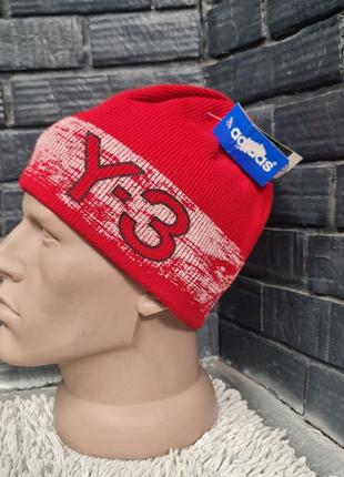 Зимняя красная  шапка  adidas  y-3 29316