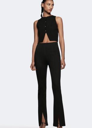 Легінси жіночі чорні з розрізами zara new