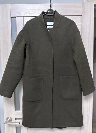 Пальто шерстянное mango