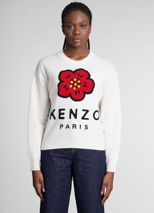 Шикарный джемпер, свитер из натуральной шерсти kenzo boke polo-shirt, оригинал