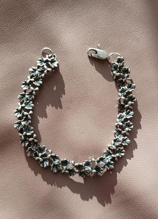 Браслет из серебра с черным