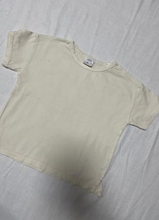 Футболка детская девочка zara 98 бежевая