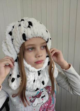 Балаклава з вушками плюшева