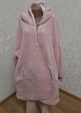 Шикарное домашнее худи, платье очень теплое one size
