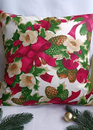 Новорічна подушка 30*30 з бавовни