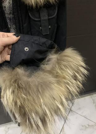 Куртка с енотом натуральный мех 42-44 размер черна10 фото