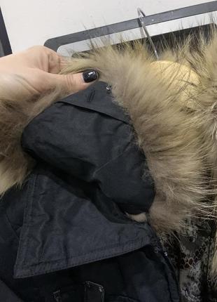 Куртка с енотом натуральный мех 42-44 размер черна8 фото