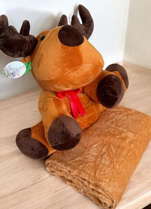 Игрушка плед лось микрофибра 110х160 см
