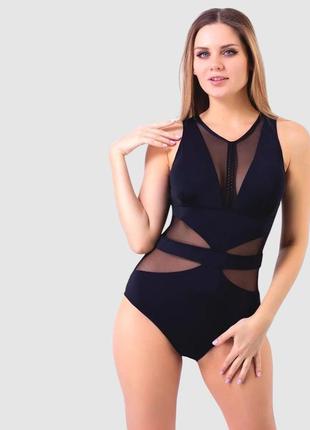 Черный купальник с сеткой