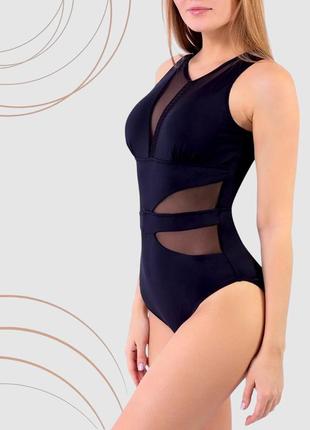 Черный купальник с сеткой