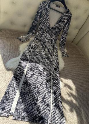 Сукня оксамитова максі в анімалістичний принт plt р.10