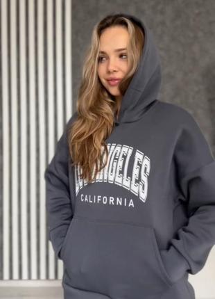 Теплий жіночий світшот на флісі оверсайз приємний на дотик