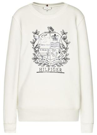 Белый свитшот tommy hilfiger s-m оригинал толстовка