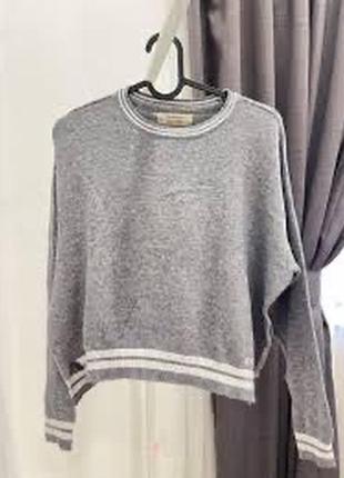 Серый оверсайз кофта pull &amp; bear 5
