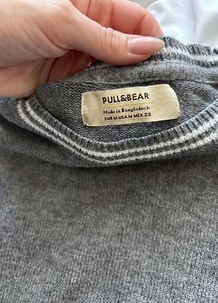 Серый оверсайз кофта pull &amp; bear 3