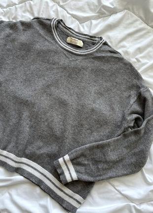Серый оверсайз кофта pull & bear