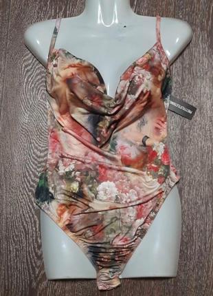 Стильный красивый боди - стринги в стиле ренесанс р.18 от prettylittlething