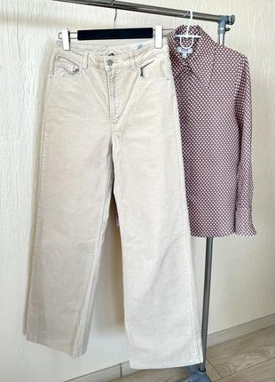 Вельветові штани палаццо, брюки палаццо, вельветы h&m, вельветы высокая посадка,