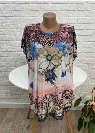 Шикарна блузка блуза футболка з камінцями р 50-52