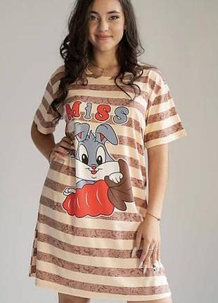 Нічна сорочка туніка сукня для дому ночнушка туника домашнее платье