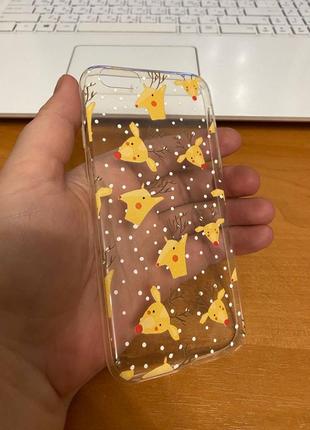 Iphone (айфон) 6 / 6s чехол новогодний, зимний прозрачный силикон олени