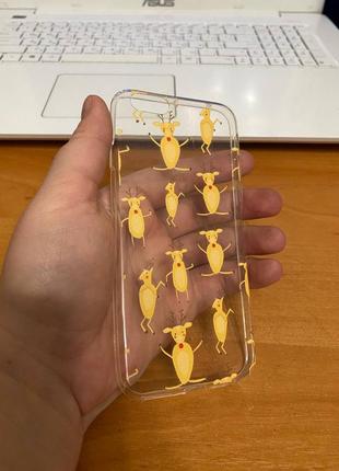 Iphone (айфон) 6 / 6s чехол новогодний, зимний прозрачный силикон олень