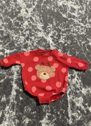 Новорічна кофта-боді від next baby