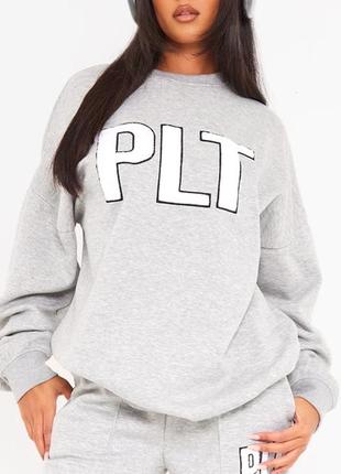 Свитшот серый утепленный свитшот plt