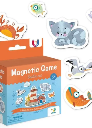 Набор магнитов. магнитная игра котик-морячок